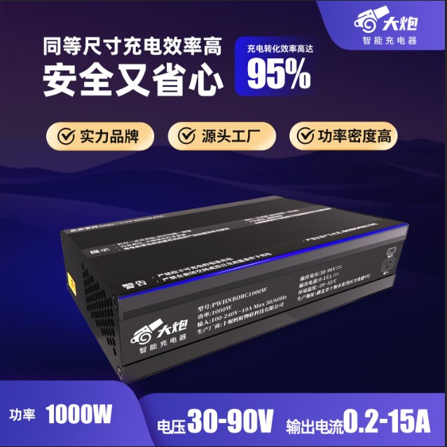 Adjustable Lithium Battery Charger 15A Fast Charging 48V 60V 72V